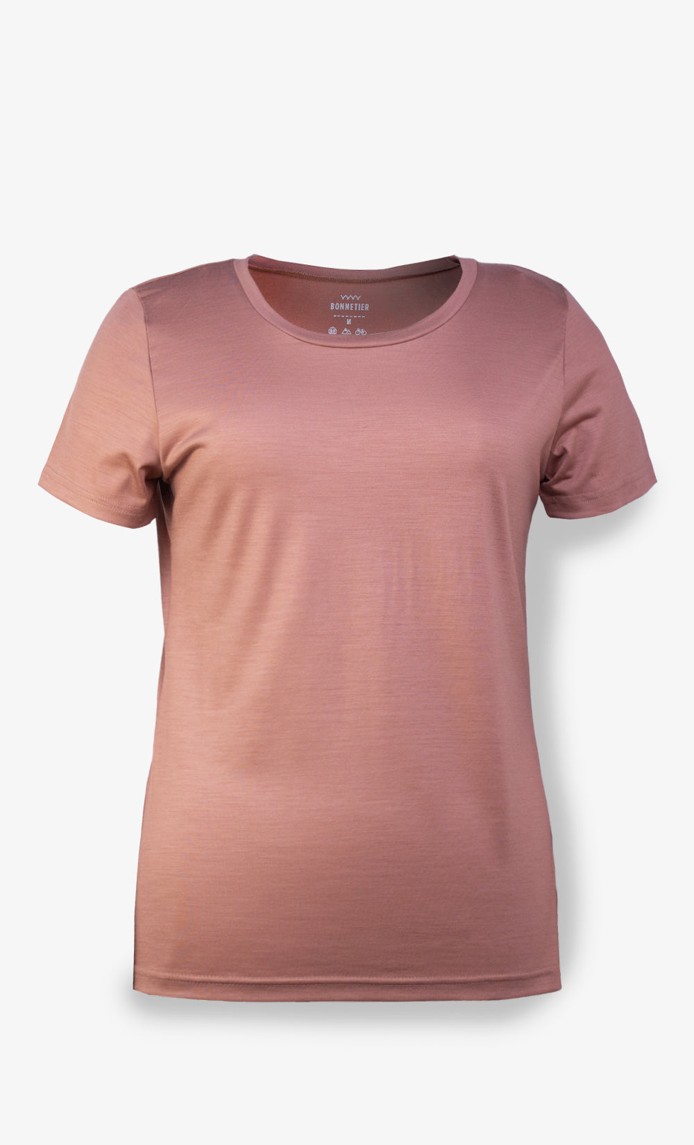 T-Shirt 100% Mérinos, couleur Saumon. Bonnetier