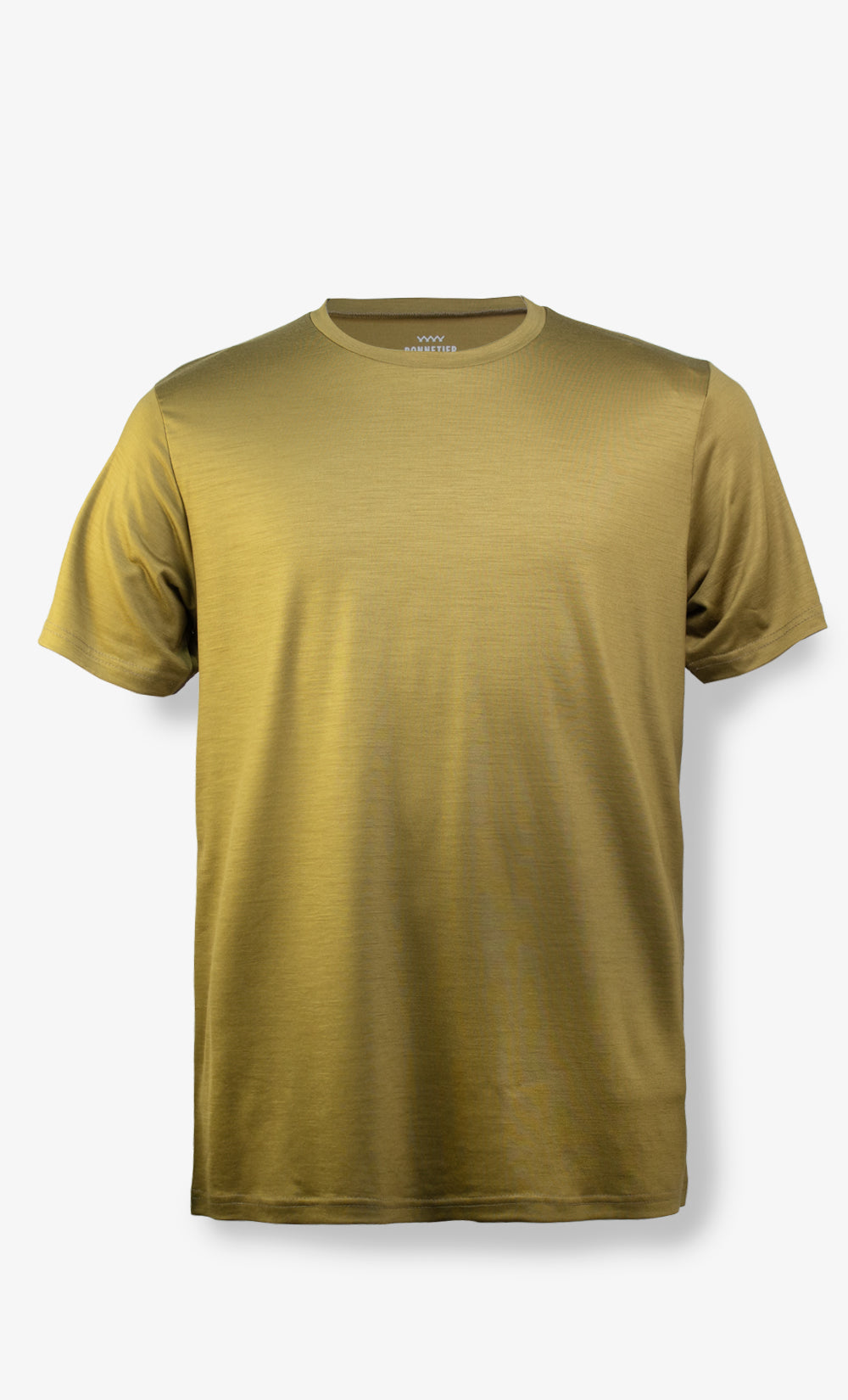 T-shirt homme en laine de mérinos couleur miel ultra léger BONNETIER
