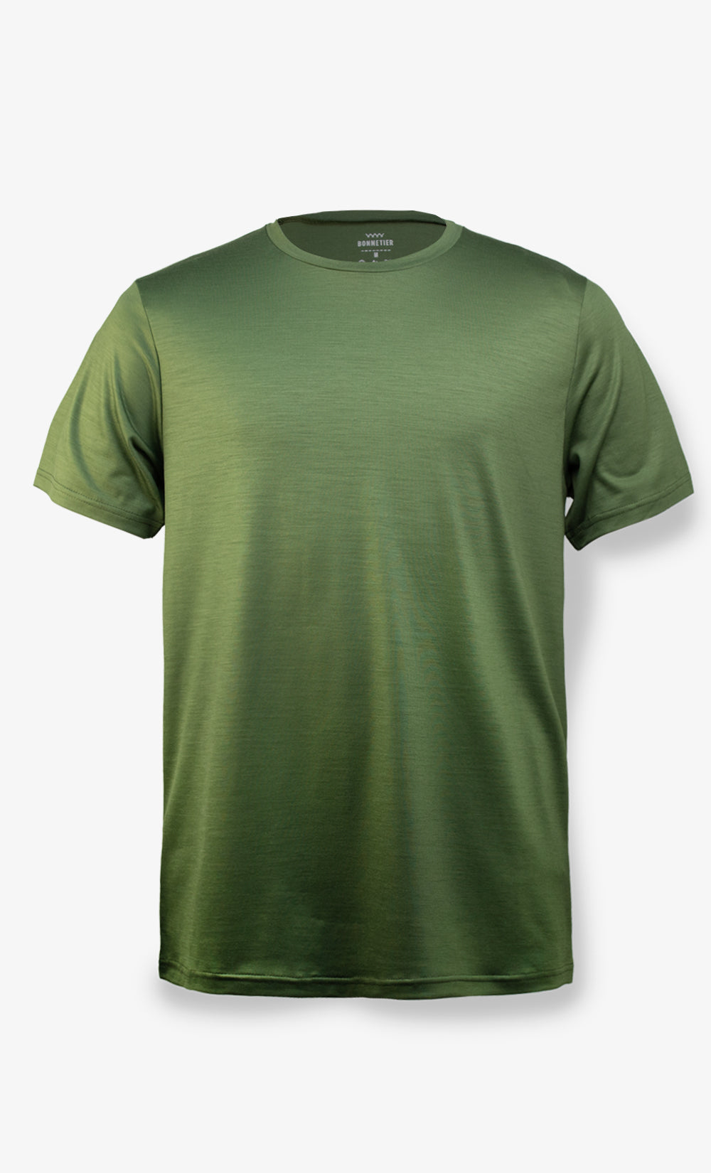 T-shirt homme en laine de mérinos kaki ultra léger avec coupe régulière pour activités plein air et sport