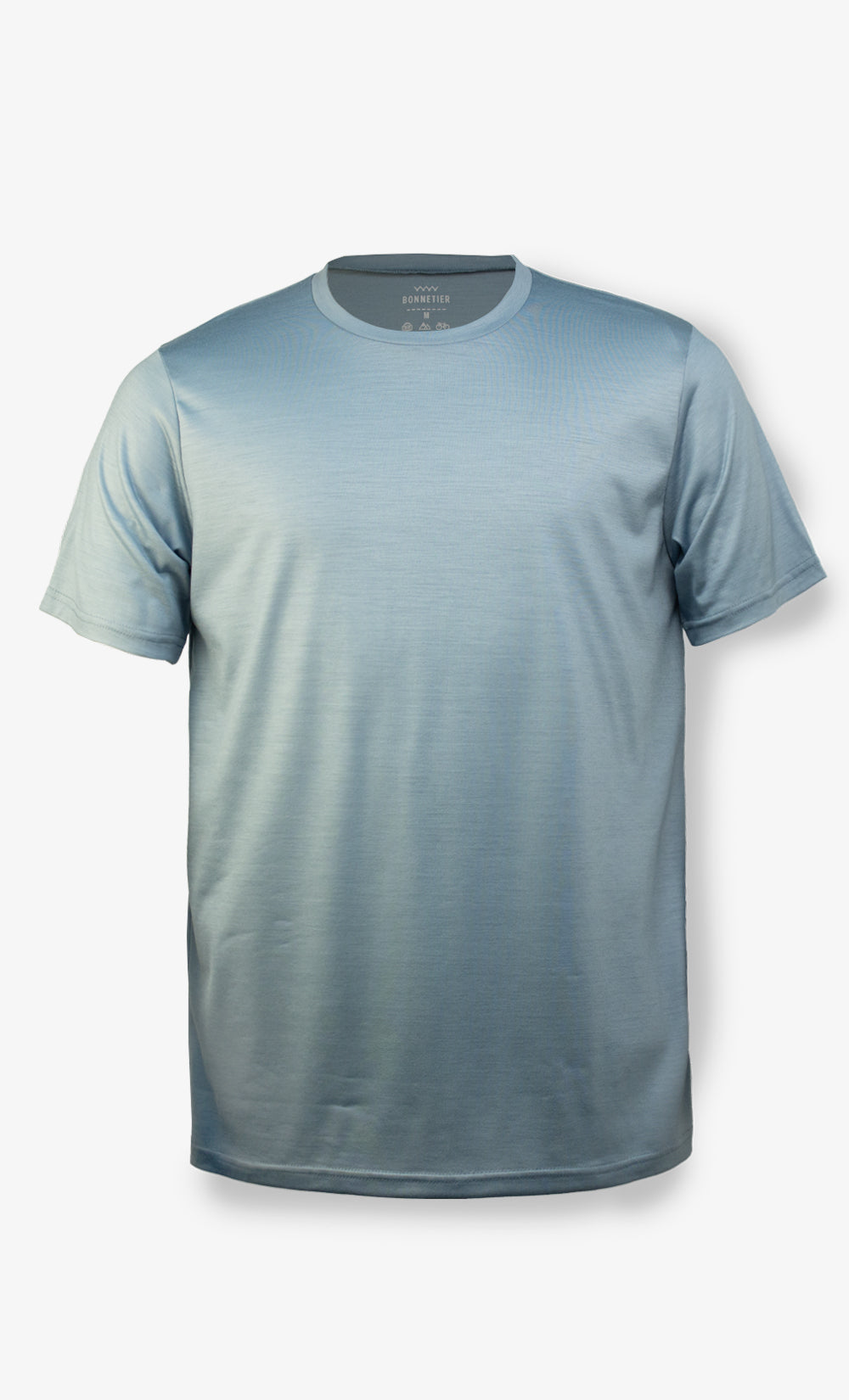 T-shirt homme en laine mérinos couleur dauphin coupe régulière, tissu léger respirant fabriqué au Canada