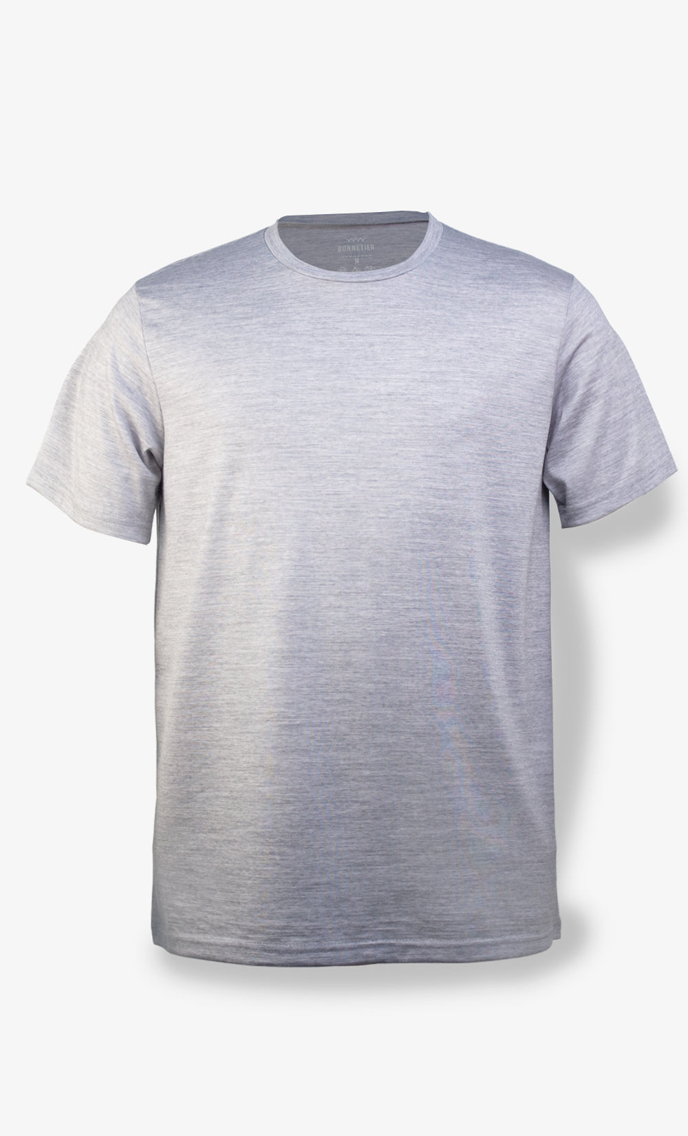 T-shirt en laine de mérinos gris athlétique pour homme, coupe régulière, léger et respirant