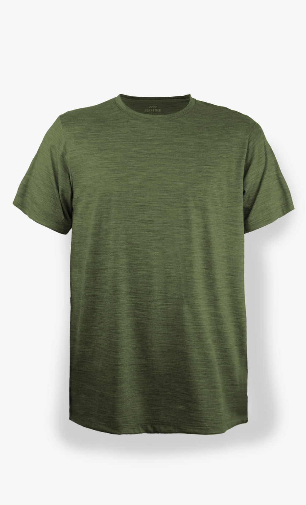 T-shirt en laine mérinos sauge chiné pour homme, léger et respirant, fabrication canadienne